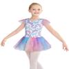 Belovance Girls Ballet Gymnastics Dance Tutu Skirted Dress sz 8-9 Gymnastic Flutter Sleeve Skirt (Rainbow Butterfly, 8-9 Years) view 2