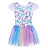 Belovance Girls Ballet Gymnastics Dance Tutu Skirted Dress sz 8-9 Gymnastic Flutter Sleeve Skirt (Rainbow Butterfly, 8-9 Years) view 3