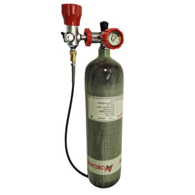 Acecare 4500psi Carbon Fiber Air Tank & Fill Station for PCP Paintball Scuba Empty Bottle (Red Gauge Tank Kits) (2L+H+DZX)