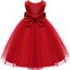 Toddler Girl Birthday Dress, Red Party Wedding Flower Christmas Earster Sleeveless Floor Length Tutu Tulle Dance Gown 4 Years Old view 1