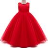 Toddler Girl Birthday Dress, Red Party Wedding Flower Christmas Earster Sleeveless Floor Length Tutu Tulle Dance Gown 4 Years Old view 3