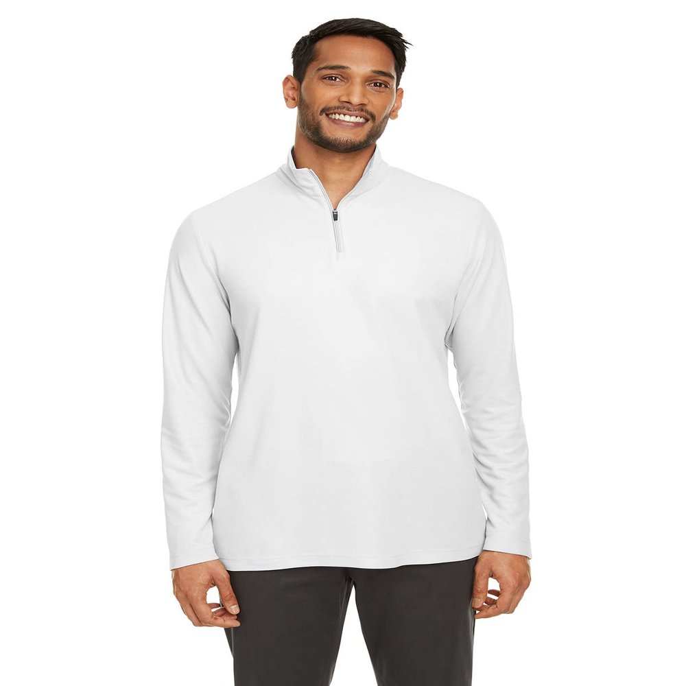 Core 365 Men's Fusion ChromaSoft Pique Quarter-Zip 3XL White