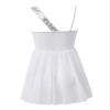 Agoky Big Girls Sequin Camisole Open Back Chiffon Tulle Leotard Dance Dress Lyrical Ballet Dance Ice Skating Costume White 6 view 2