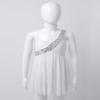 Agoky Big Girls Sequin Camisole Open Back Chiffon Tulle Leotard Dance Dress Lyrical Ballet Dance Ice Skating Costume White 6 view 4