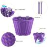 BOAO Kid's Bicycle Basket Streamers Set, Unicorn Children's Bike Handlebar Wicker Basket Bike Streamers Bell and Stickers,Bike Basket Front Decoration for Girls (Purple) view 4