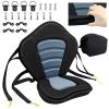 Kayak Seat Deluxe Padded Fishing Boat Seat Deluxe Sit-On-Top Canoe Seat Cushioned - Comfortable Backrest Support Universal Sit with Adjustable Back Strap Detachable Storage Bag view 1