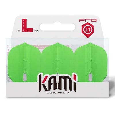 LSTYLE L1 Standard Dart Flights  PRO KAMI  Neon Green  1 Set (3 Flights)  Pre-Molded