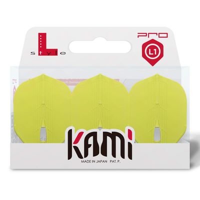 LSTYLE L1 Standard Dart Flights  PRO KAMI  Neon Yellow  1 Set (3 Flights)  Pre-Molded