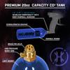 HK Army 20oz Aluminum CO2 Tank - High Pressure Compressed Air System for Paintball & Airsoft Gear - Blue view 3