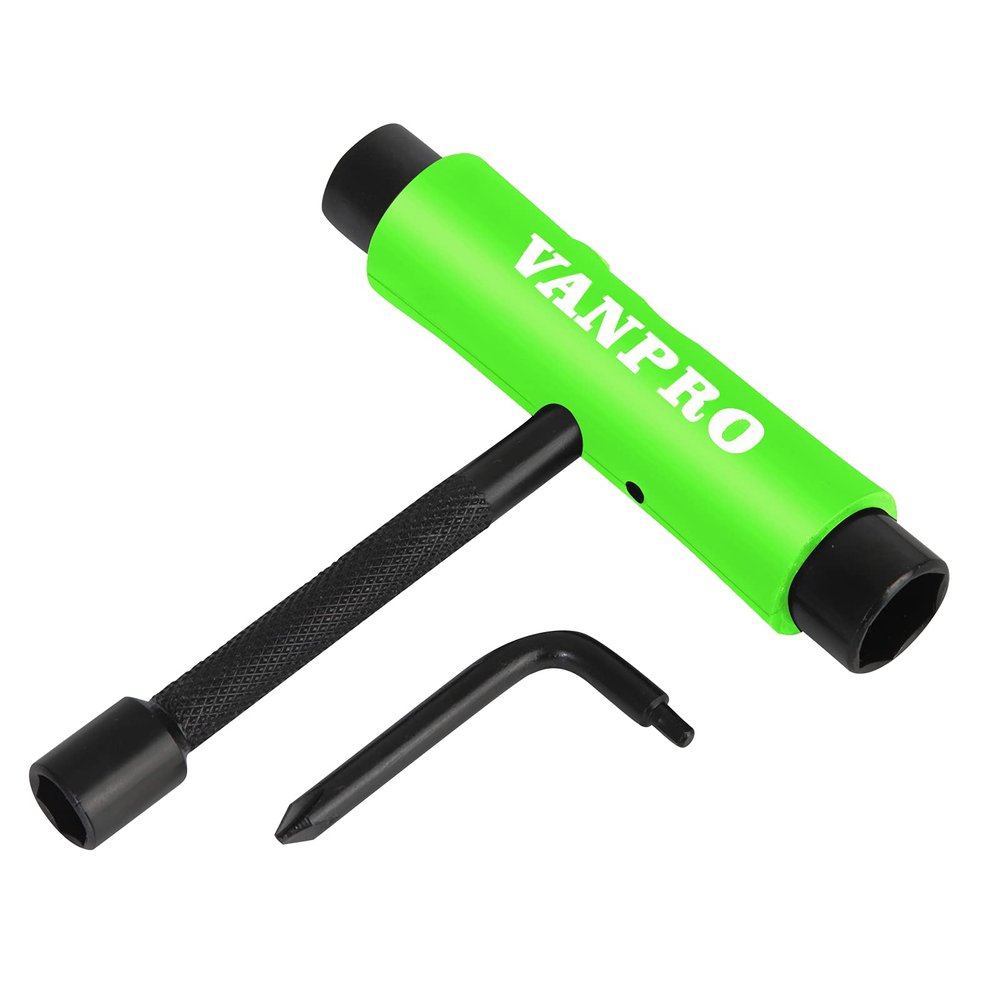 Vanpro skateboard tools skate tool all in oneUsed for installation and maintenance of various skateboards and roller skatesetc.(Snow Upgrade-Green Pack of 1)