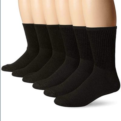 8 Pairs Mens Crew Sport Socks Cotton Calf Cushioned Old School Tube Black 10-13