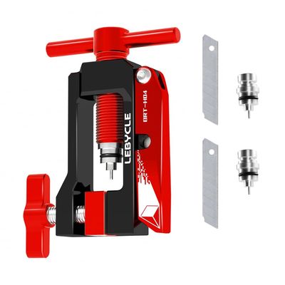 Juscycling Bike Hydraulic Disc Brake Hose Line Cutter and Needle Barb Driver Tool, Bicycle Hose Cutting Machine Compatible with Shimano, SRAM Hose, with 2 Spare Blades and Pushing Needles