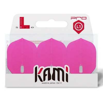LSTYLE L1 Standard Dart Flights  PRO KAMI  Neon Pink  1 Set (3 Flights)  Pre-Molded