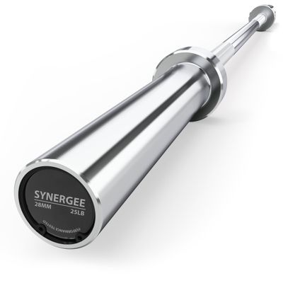 Synergee 4.8-Foot Barbell with 2 Sleeves. Rated 500lbs for Weightlifting. Available in Chrome.