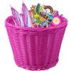 Boao Kid's Bicycle Basket Streamers Set, Unicorn Children's Bike Handlebar Wicker Basket Bike Streamers Bell and Stickers,Bike Basket Front Decoration for Girls (Rose RED) view 1