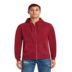 Lane Seven Unisex Premium Full-Zip Hooded Sweatshirt S Burgundy