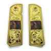 1911 Metal Grips Full Size Government/Commander Ambi Safety Cut - Screws Included - Virgin Mary 1911 Pistol Grips Gold Plated Finish view 1
