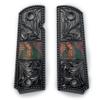 1911 Metal Grips Full Size Government/Commander Safety Cut - Screws Included - Virgin Mary 1911 Black Finish Y view 1
