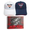 Volvik Power Soft Explosive Ball Speed 1 Dozen (Red Color 12 Balls) Golf Balls Bundle with 2 Color V-Logo Hats (White, Navy) view 1