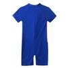 JEEYJOO Kids Girls Swimsuit One Piece Short Sleeve Front Zippered Swimwear Bathing Suit Wetsuit Blue 10-12 view 4