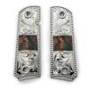 1911 Metal Grips Full Size Government/Commander Ambi Safety Cut - Screws Included - Virgin Mary 1911 Pistol Grips Nickel Plated view 1