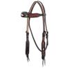 Showman Argentina Cow Leather Browband Headstall w/Beaded Inlay Design view 1