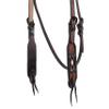 Showman Argentina Cow Leather Browband Headstall w/Beaded Inlay Design view 2