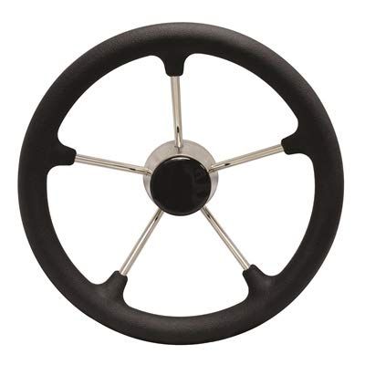 Boat Marine Stainless Steel 13-1/2 INCH Destroyer Steering Wheel with Foam Grip