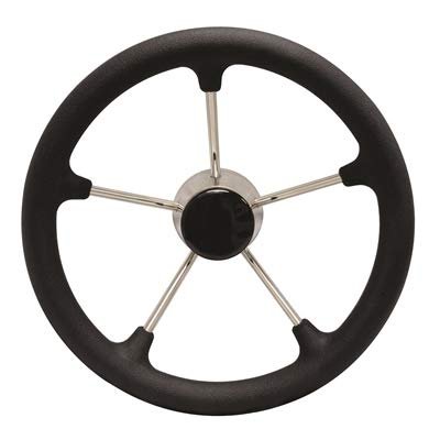 Boat Marine Stainless Steel 13-1/2 INCH Destroyer Steering Wheel with Foam Grip
