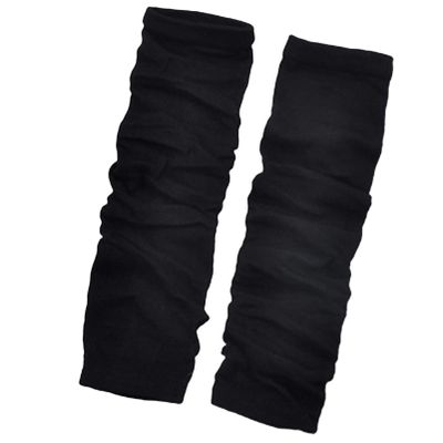Flybloom Women'S Knitted Gloves Winter Warm Arm Gloves Half Finger Arm Gloves(Black)