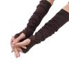 Flybloom Women'S Knitted Gloves Winter Warm Arm Gloves Half Finger Arm Gloves(Black) view 3