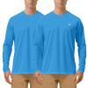Roadbox Men's 2 Pack UV Sun Protection SPF UPF 50+ Long Sleeve Quick Dry Fishing Shirts Outdoor Rash Guard for Running Hiking Swimming view 1