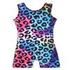HOZIY Girls, Little Kid Gymnastics Leotards With Shorts 4t 5t Rainbow Leopard Print Dance Outfits view 1