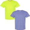 Gildan Men's Heavy Cotton Short Sleeve T Shirt, 2-Pack 2XL-SafetyGreen-Violet view 1