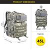 Zavothy Camo Backpack Tactical Military Backpack for Men Women 45L Camping Backpack Army Backpack for Hiking Rucksack With Bottle Holder view 2