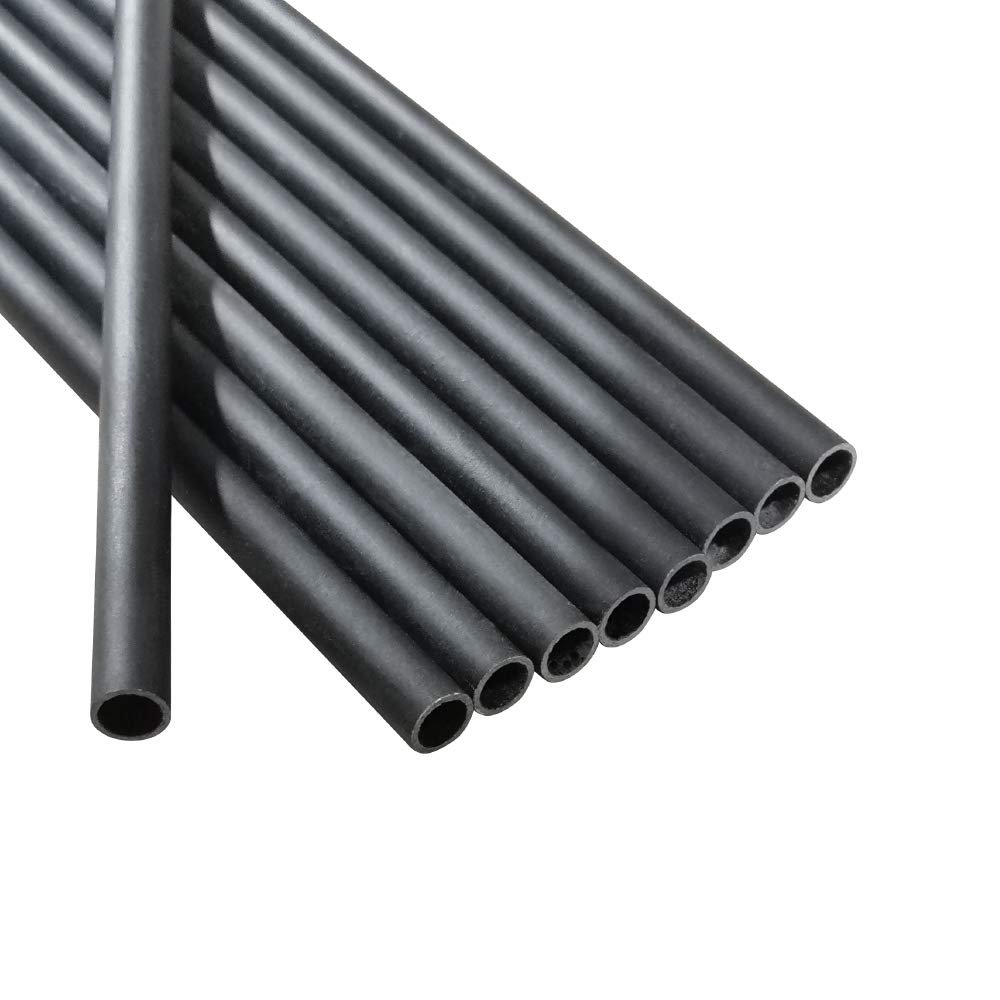 ZSHJGJR 30 Inch Archery Mixed Carbon Arrow Shafts Spine 500 Black Arrow Shaft ID 6.2mm OD 7.8mm DIY Hunting Target Practice Arrows for Compound Recurve Bow (24pcs)
