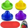 Coopay Air Hockey Pushers and Pucks, Air Hockey Paddles with Felt Bottoms, Goal Handles Paddles Replacement Accessories with a Drawstring Bag for Game Tables (4 Striker, 8 Red Puck Pack) view 1