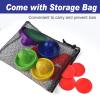 Coopay Air Hockey Pushers and Pucks, Air Hockey Paddles with Felt Bottoms, Goal Handles Paddles Replacement Accessories with a Drawstring Bag for Game Tables (4 Striker, 8 Red Puck Pack) view 2
