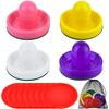 Coopay Air Hockey Pushers and Pucks, Air Hockey Paddles with Felt Bottoms, Goal Handles Paddles Replacement Accessories with a Drawstring Bag for Game Tables (4 Striker, 8 Red Puck Pack) view 1