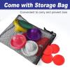 Coopay Air Hockey Pushers and Pucks, Air Hockey Paddles with Felt Bottoms, Goal Handles Paddles Replacement Accessories with a Drawstring Bag for Game Tables (4 Striker, 8 Red Puck Pack) view 2