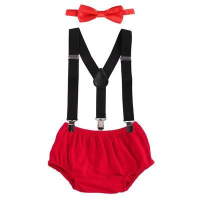 1st Birthday Outfit Boy Baby WILD ONE 1/2 First Second 2nd Birthday Diaper Cover Pants Bloomers Suspender Bowtie Gentleman Party Cake Smash Party Photo Shoot Mouse Red 3-24 Months