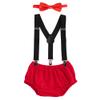 1st Birthday Outfit Boy Baby WILD ONE 1/2 First Second 2nd Birthday Diaper Cover Pants Bloomers Suspender Bowtie Gentleman Party Cake Smash Party Photo Shoot Mouse Red 3-24 Months view 1