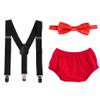 1st Birthday Outfit Boy Baby WILD ONE 1/2 First Second 2nd Birthday Diaper Cover Pants Bloomers Suspender Bowtie Gentleman Party Cake Smash Party Photo Shoot Mouse Red 3-24 Months view 2