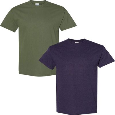 Gildan Men's Heavy Cotton Short Sleeve T Shirt, 2-Pack LRG-Military-BlackBerry