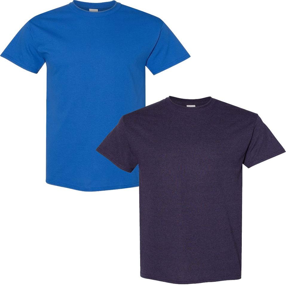 Gildan Men's Heavy Cotton Short Sleeve T Shirt, 2-Pack 2XL-Royal-BlackBerry