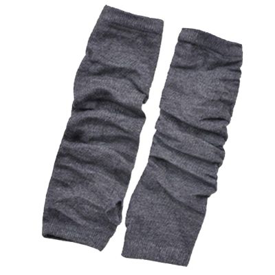 Flybloom Women'S Knitted Gloves Winter Warm Arm Gloves Half Finger Arm Gloves(Light Grey)