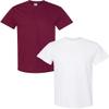 Gildan Men's Heavy Taped Neck Comfort Jersey T-Shirt, 2-Pack SML-Maroon-White view 1