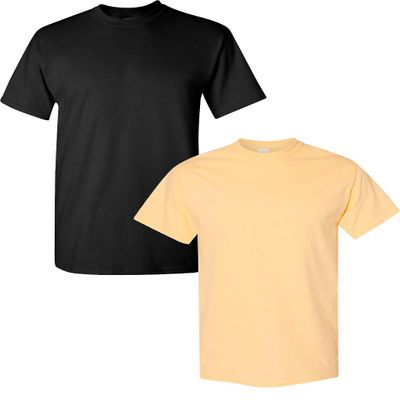 Gildan Men's Heavy Cotton Short Sleeve T Shirt, 2-Pack LRG-Black-Haze