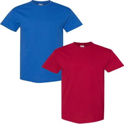 Gildan Men's Heavy Cotton Short Sleeve T Shirt, 2-Pack 2XL-Royal-Cardinal