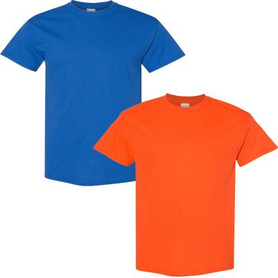 Gildan Men's Heavy Cotton Short Sleeve T Shirt, 2-Pack 2XL-Royal-Orange